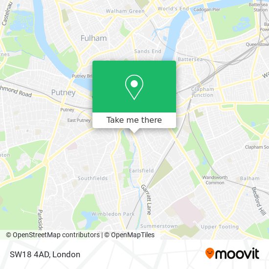 SW18 4AD map