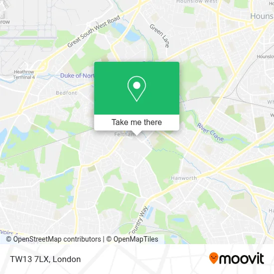 Tw13 How to Get to TW13 7LX in Feltham by Bus, Train or Tube?