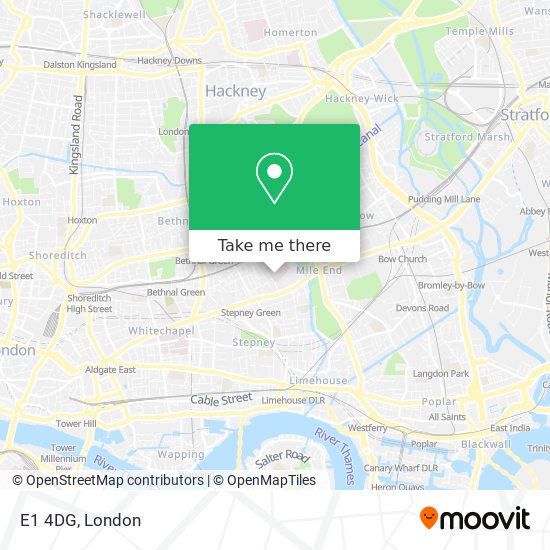 E1 4DG map