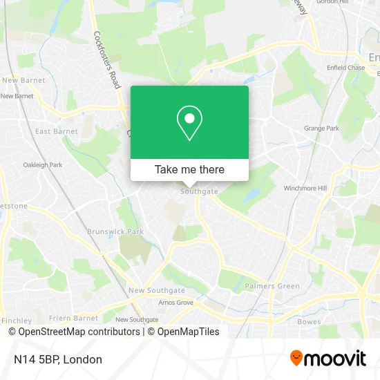 N14 Postcode How to Get to N14 5BP in Southgate by Bus, Tube or Train?