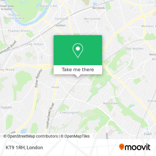 KT9 1RH map
