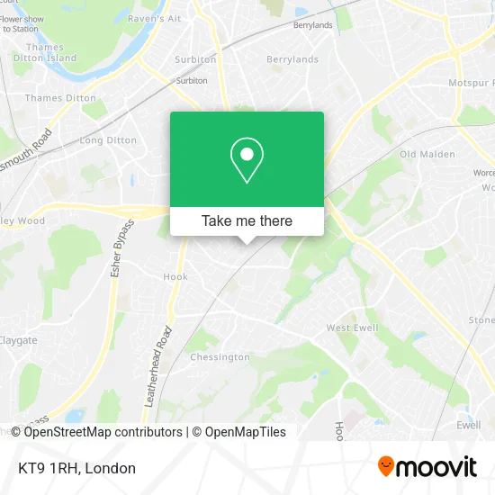 KT9 1RH map
