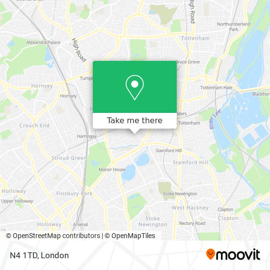 N4 1TD map
