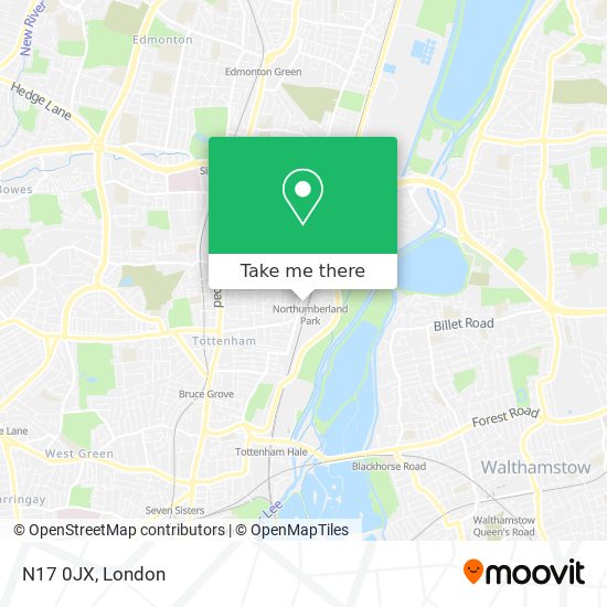 N17 0JX map