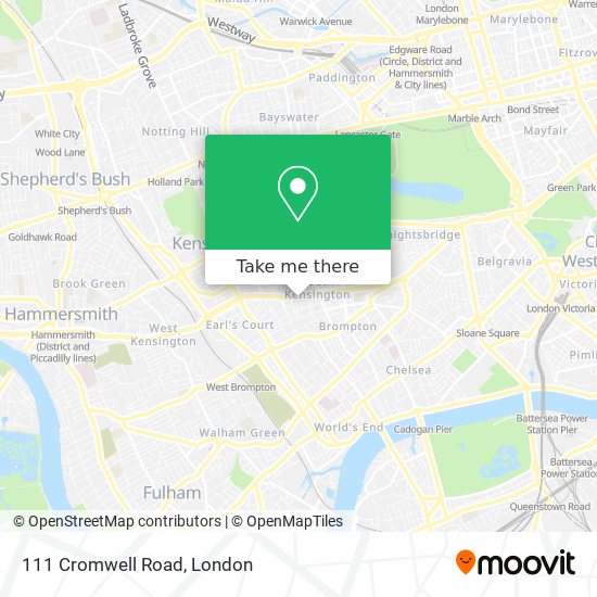 111 Cromwell Road map