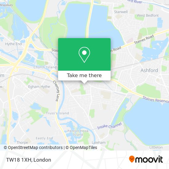 TW18 1XH map