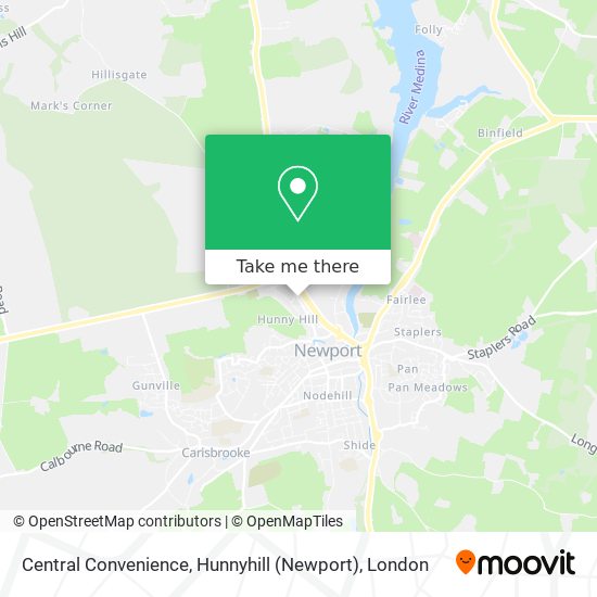 Central Convenience, Hunnyhill (Newport) map
