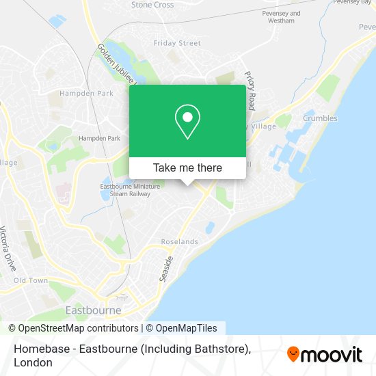 How to get to Homebase Eastbourne (Including Bathstore) by Bus or Train?