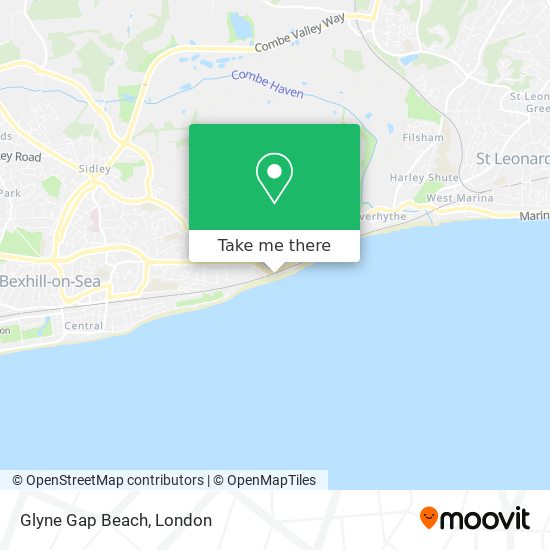 Glyne Gap Beach map