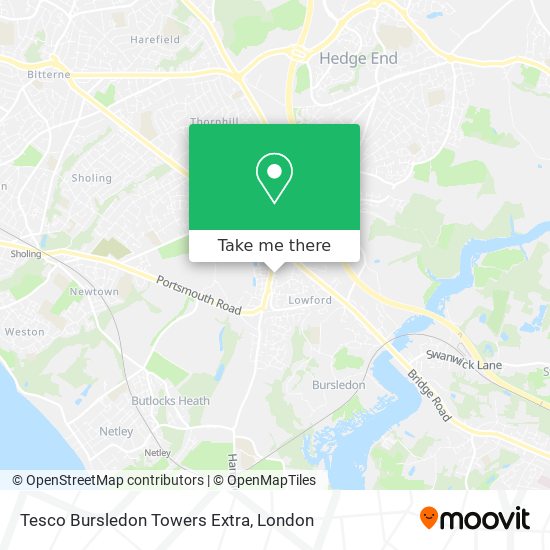 Tesco Bursledon Towers Extra map