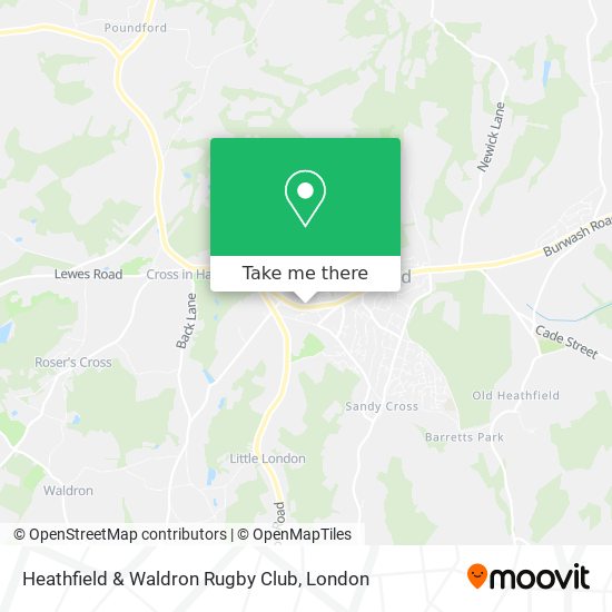 Heathfield & Waldron Rugby Club map