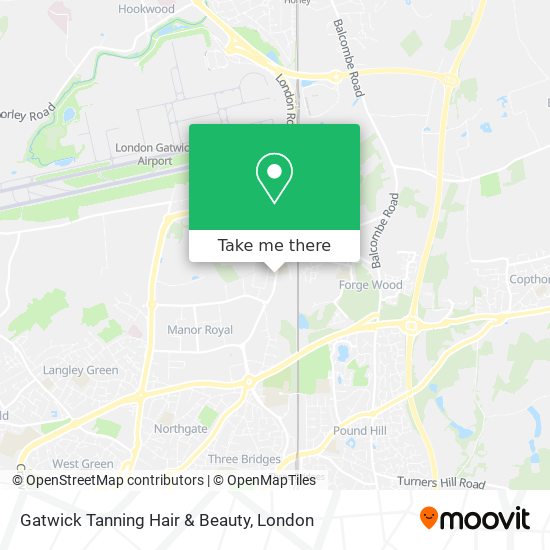 Gatwick Tanning Hair & Beauty map