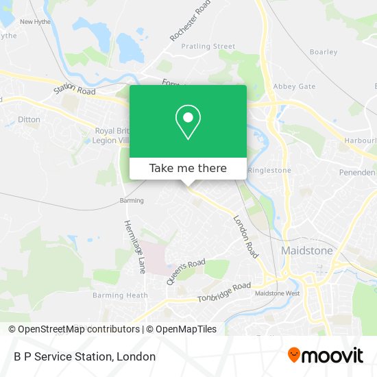 B P Service Station map