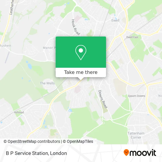 B P Service Station map