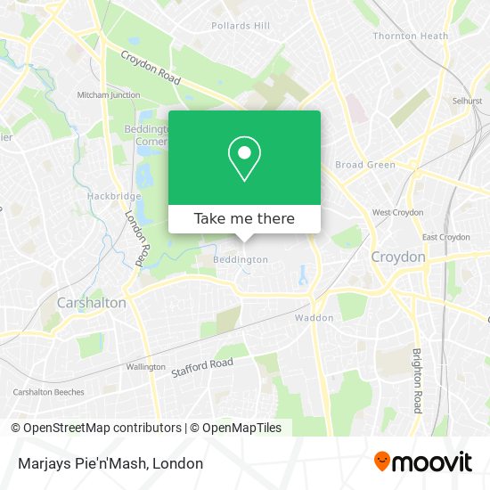 Marjays Pie'n'Mash map