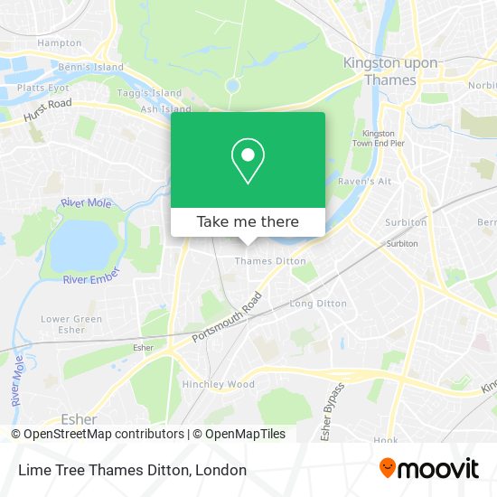 Lime Tree Thames Ditton map