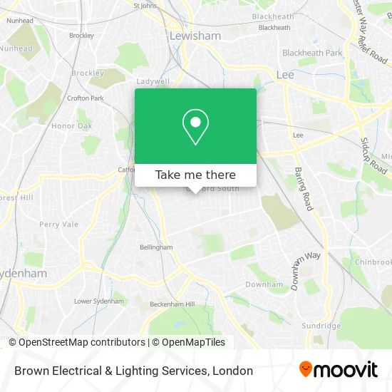 Brown Electrical & Lighting Services map