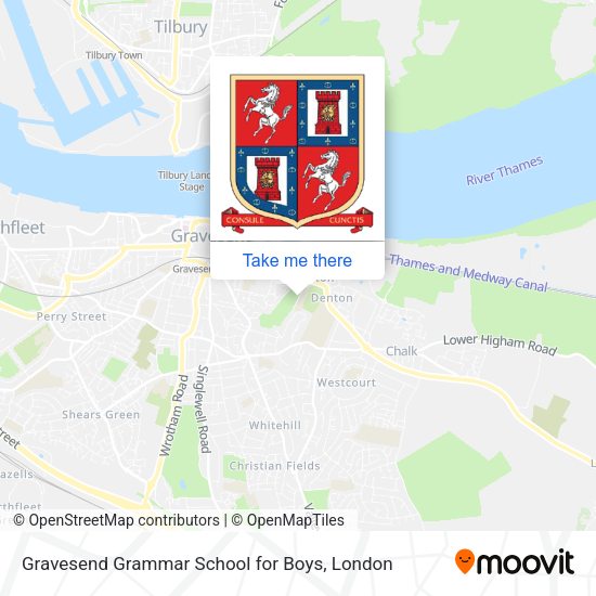 Gravesend Grammar School for Boys map