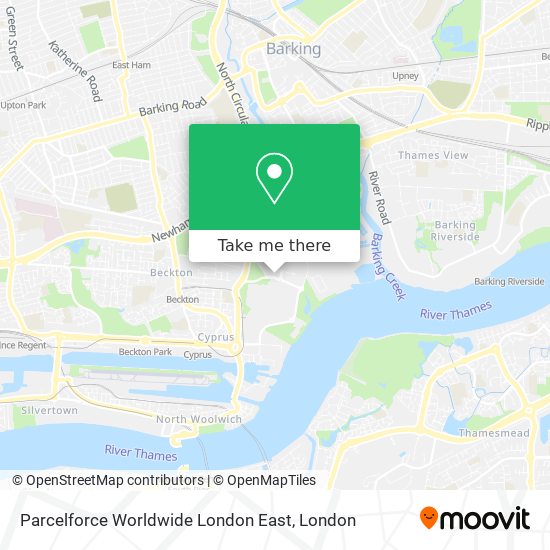 Parcelforce Worldwide London East map