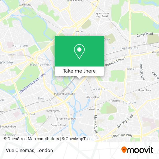 Vue Cinemas map