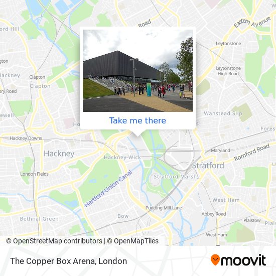 The Copper Box Arena map