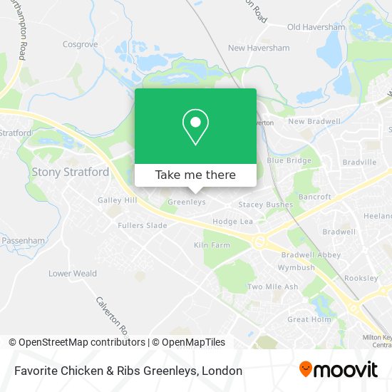 Favorite Chicken & Ribs Greenleys map
