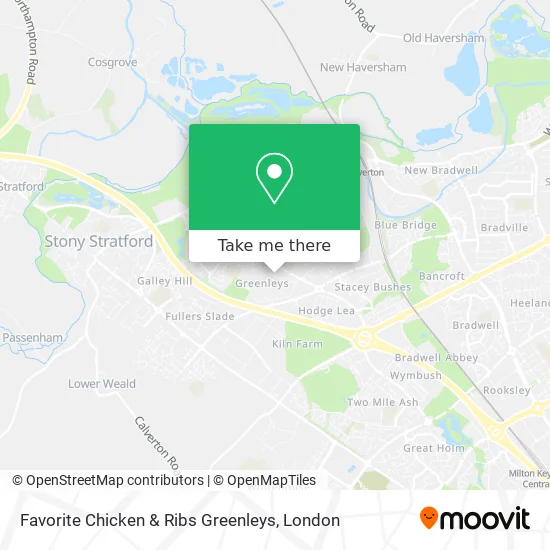 Favorite Chicken & Ribs Greenleys map