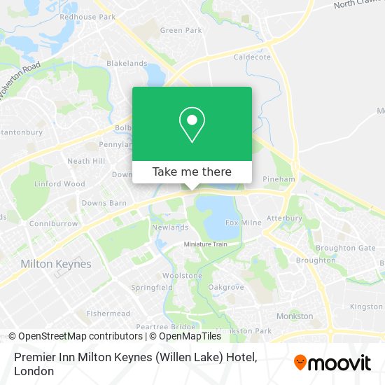 Premier Inn Milton Keynes (Willen Lake) Hotel map