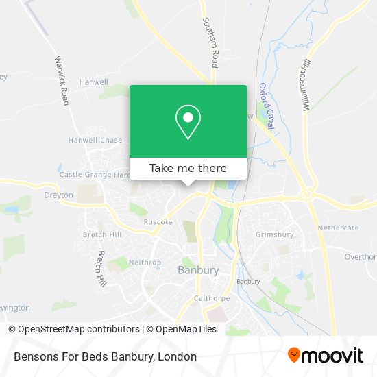 Bensons For Beds Banbury map