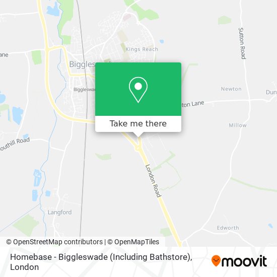 Homebase - Biggleswade (Including Bathstore) map