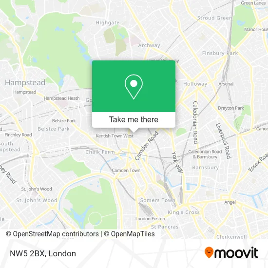 How to Get to NW5 2BX in Kentish Town by Bus, Tube, Train or DLR?