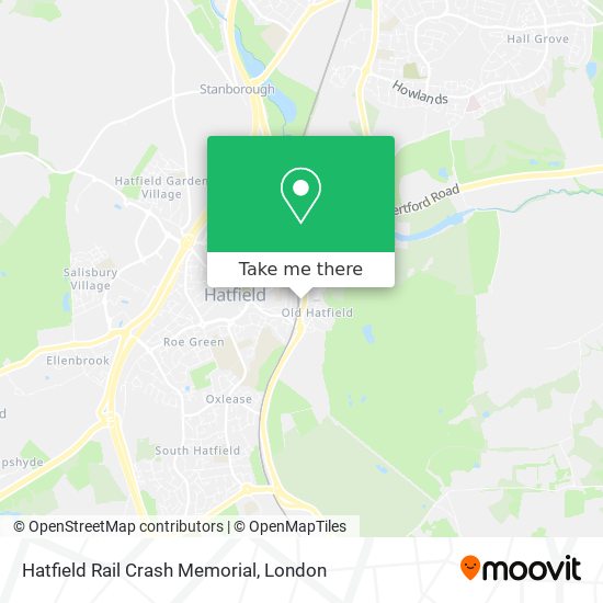 Hatfield Rail Crash Memorial map