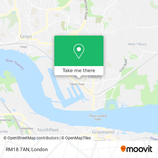 RM18 7AN map