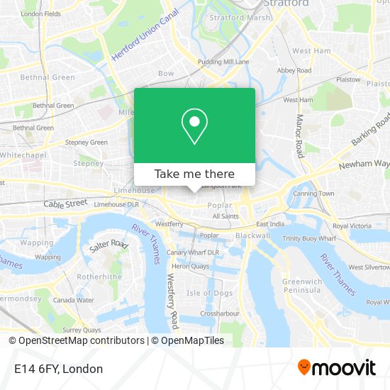E14 6FY map