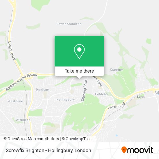Screwfix Brighton - Hollingbury map