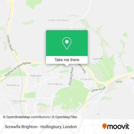 Screwfix Brighton - Hollingbury map