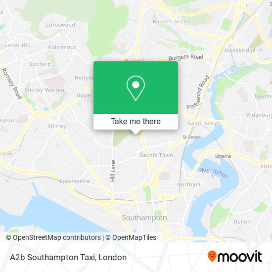 A2b Southampton Taxi map