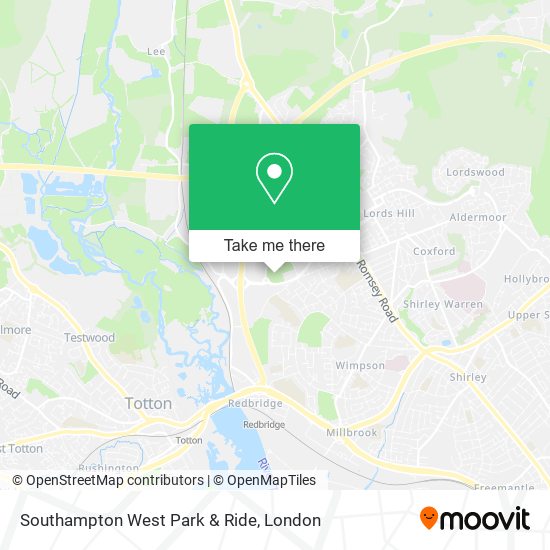 Southampton West Park & Ride map