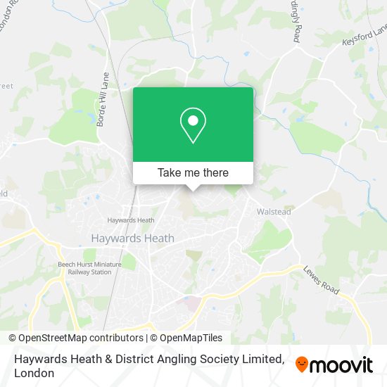 Haywards Heath & District Angling Society Limited map