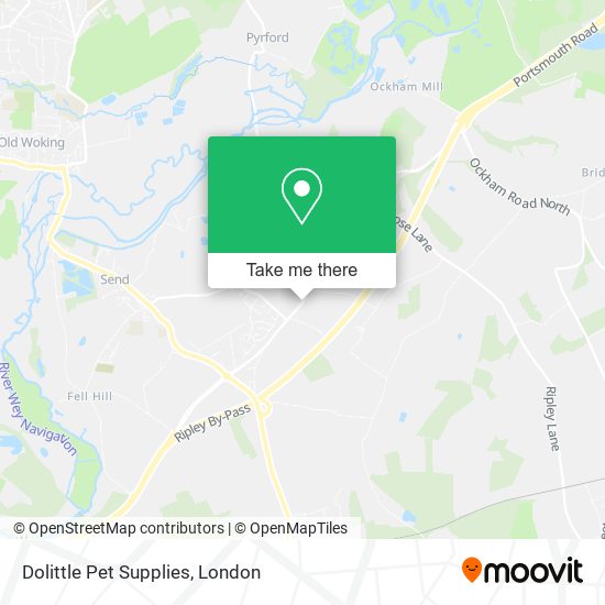 How to get to Dolittle Pet Supplies in Guildford by Bus or Train