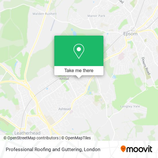 Professional Roofing and Guttering map
