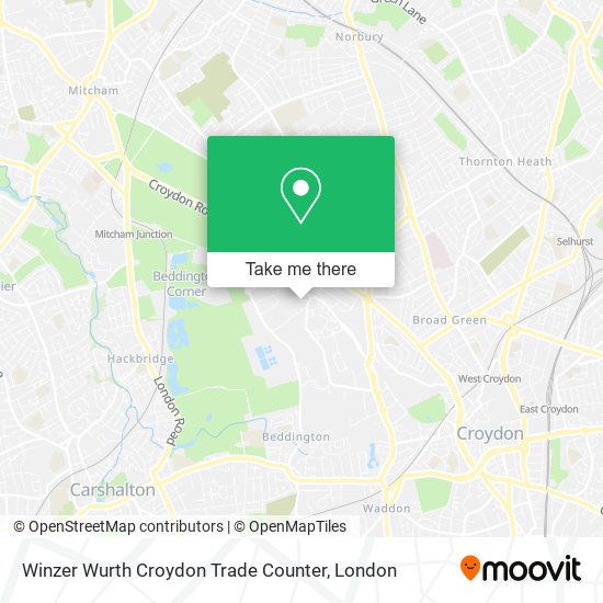 Winzer Wurth Croydon Trade Counter map