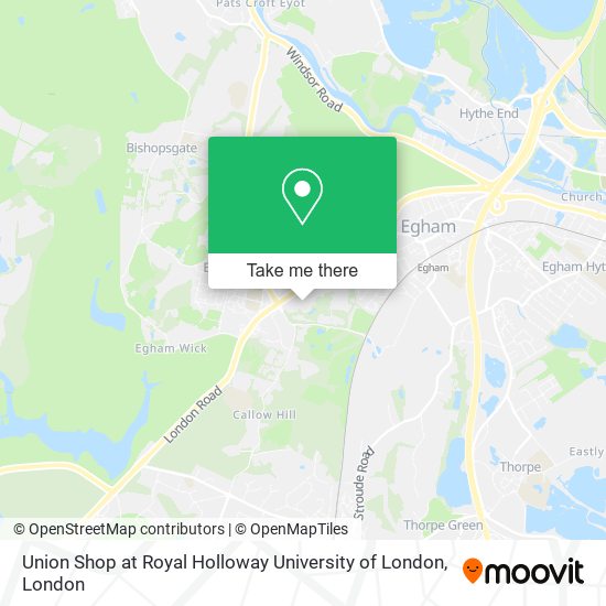 Union Shop at Royal Holloway University of London map
