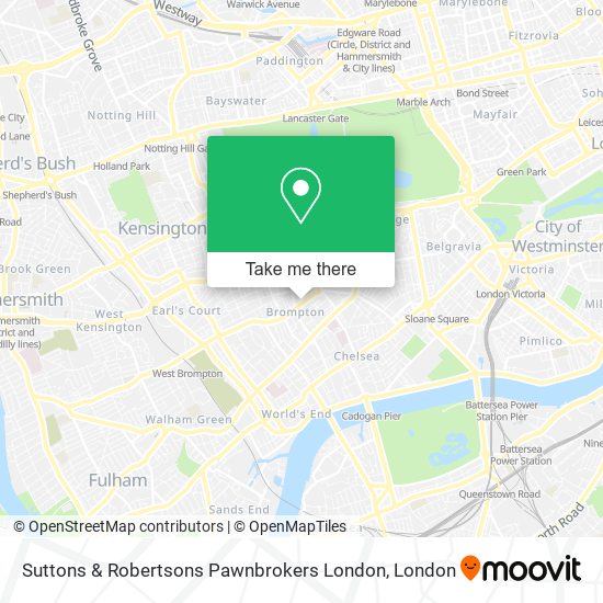 Suttons & Robertsons Pawnbrokers London map