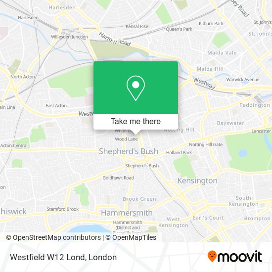 Westfield W12 Lond map