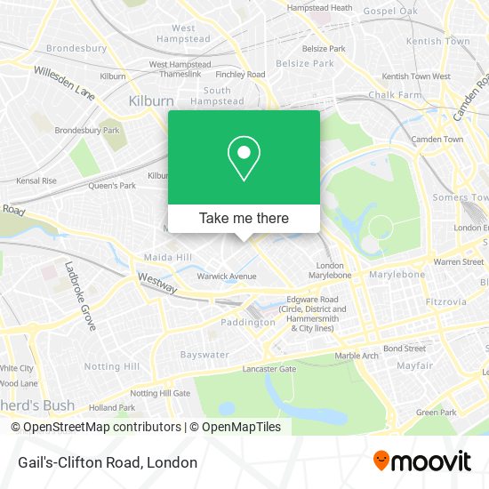 Gail's-Clifton Road map