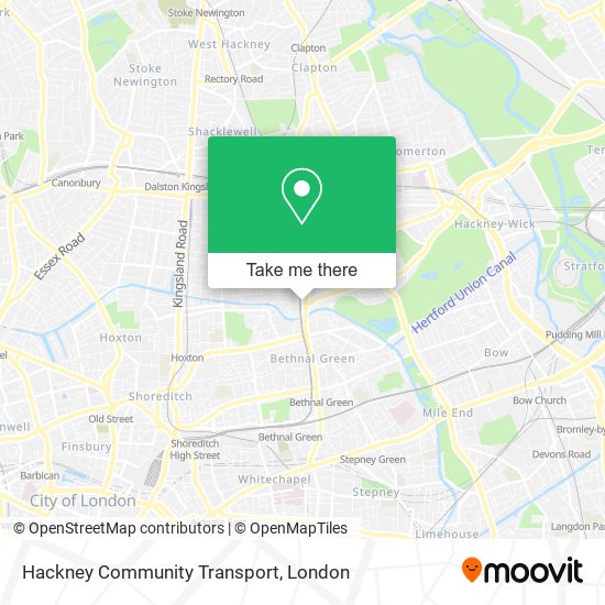 Hackney Community Transport map