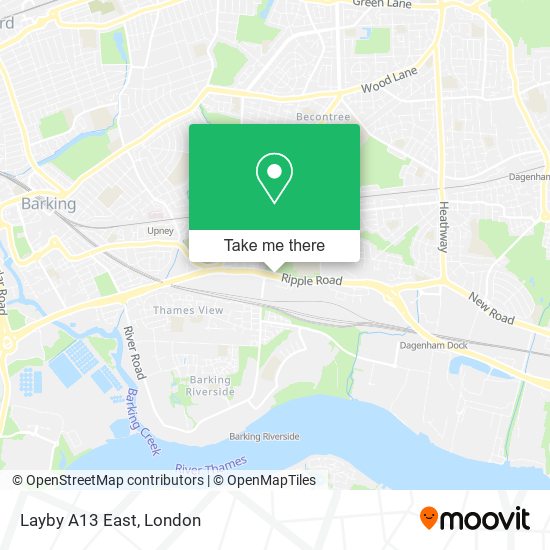 Layby A13 East map