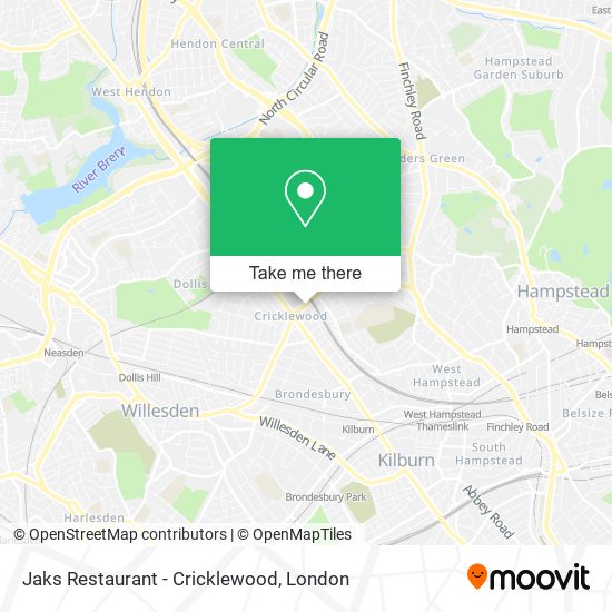 Jaks Restaurant - Cricklewood map