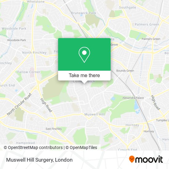 Muswell Hill Surgery map